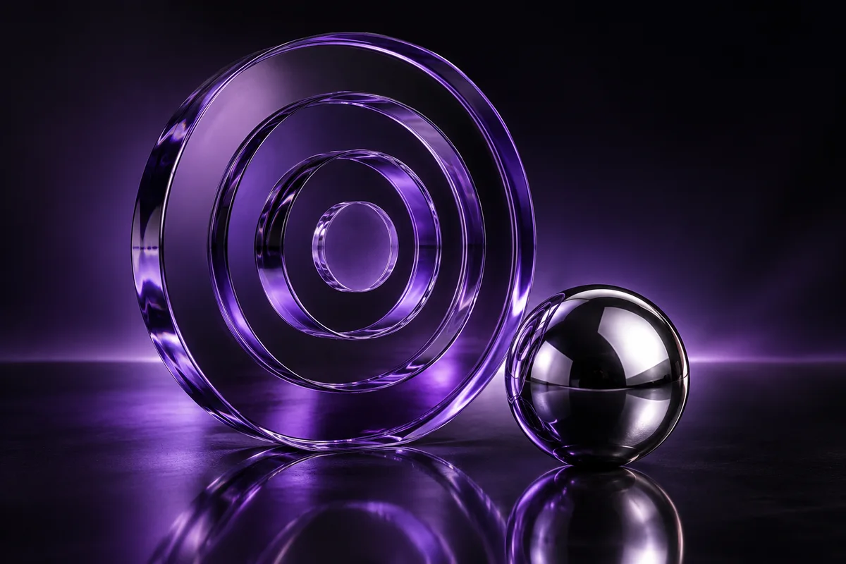 Purple glass target representing a focused digital strategy